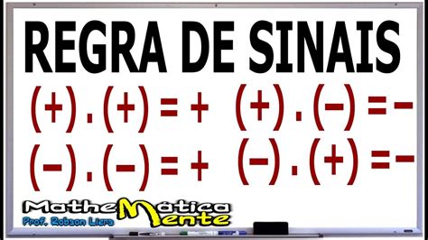 regra de sinais da matemática